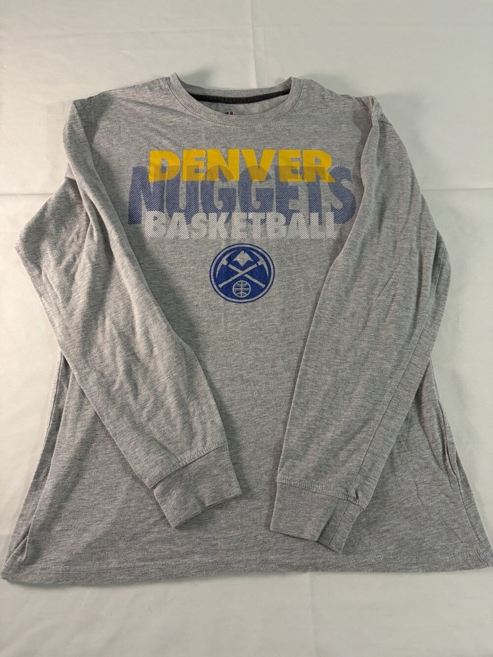 NBA UNK Men’s Large Grey Denver Nuggets Long Sleeve Shirt